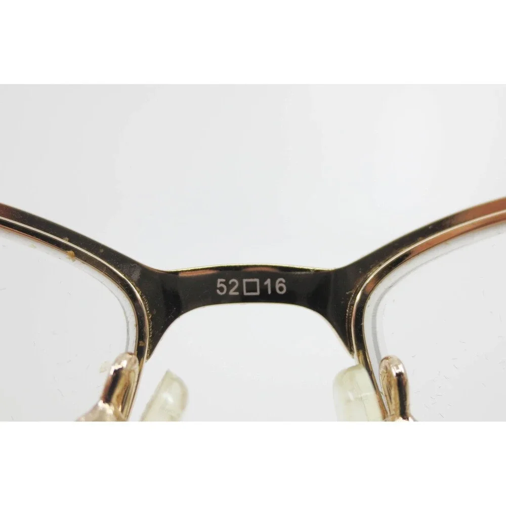 Womens Cat Eye Eyeglass Frames Black Gold Polka Dot WM 6105 BK/G 52-16-135